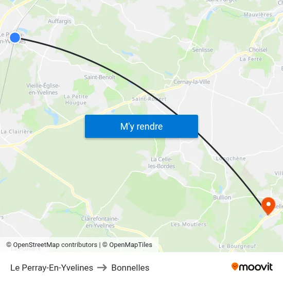 Le Perray-En-Yvelines to Bonnelles map