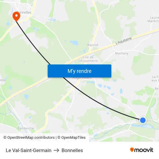 Le Val-Saint-Germain to Bonnelles map