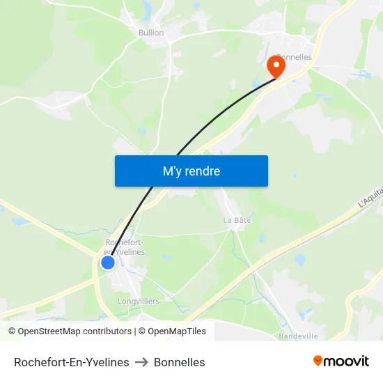 Rochefort-En-Yvelines to Bonnelles map
