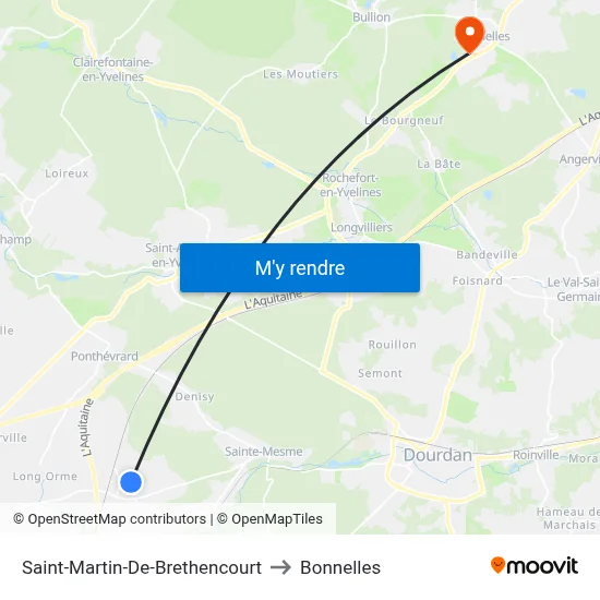 Saint-Martin-De-Brethencourt to Bonnelles map