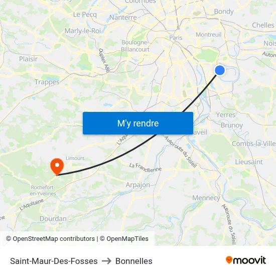 Saint-Maur-Des-Fosses to Bonnelles map