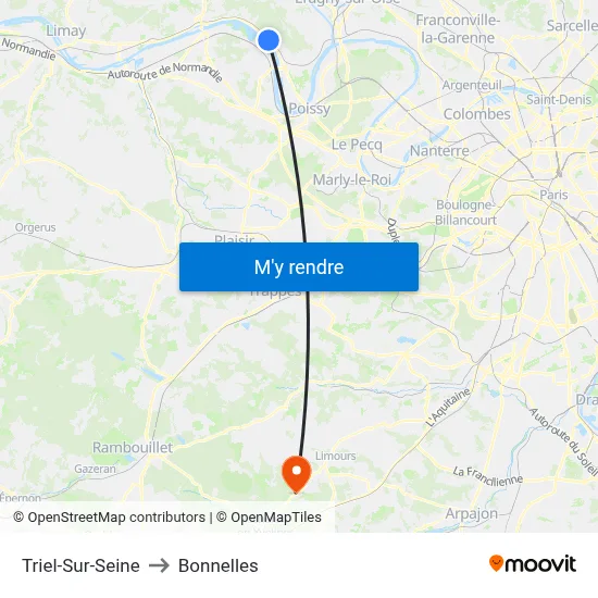 Triel-Sur-Seine to Bonnelles map