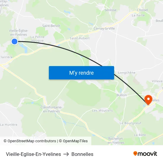 Vieille-Eglise-En-Yvelines to Bonnelles map