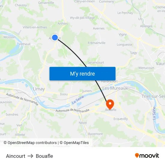 Aincourt to Bouafle map