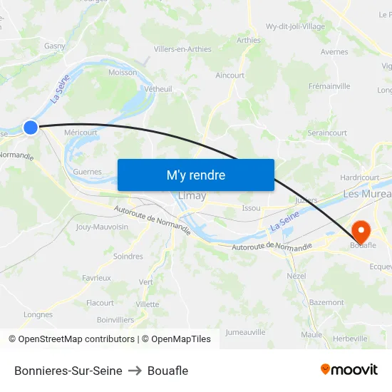 Bonnieres-Sur-Seine to Bouafle map