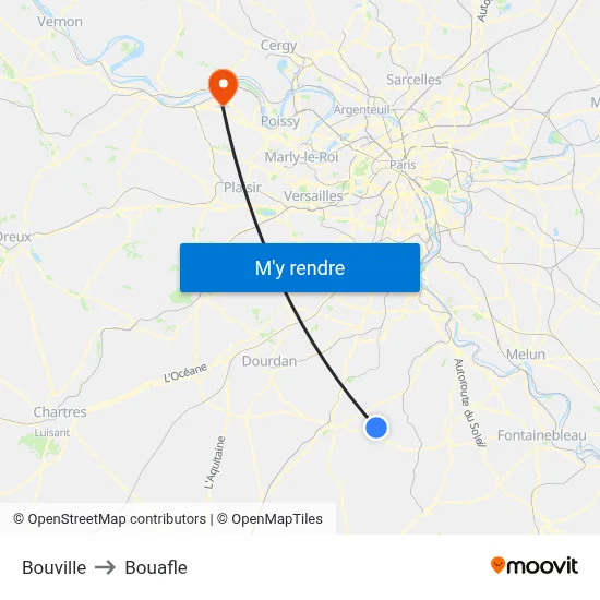 Bouville to Bouafle map
