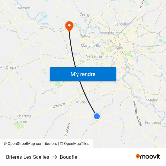 Brieres-Les-Scelles to Bouafle map
