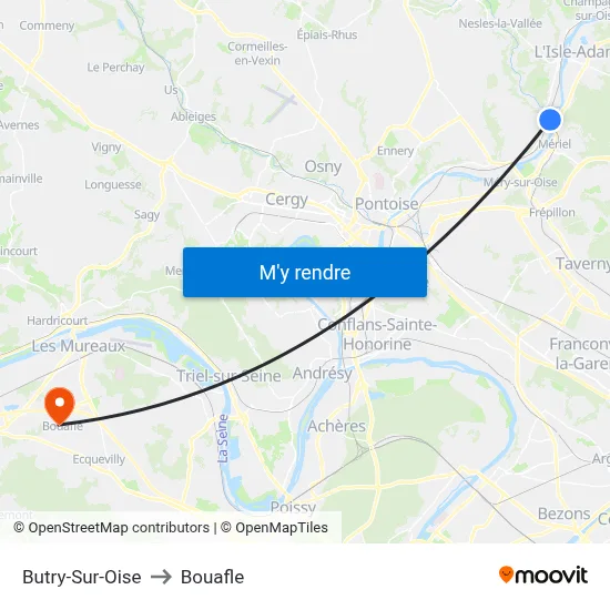 Butry-Sur-Oise to Bouafle map