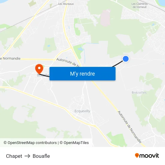 Chapet to Bouafle map