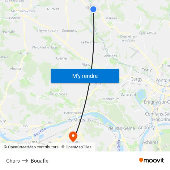 Chars to Bouafle map