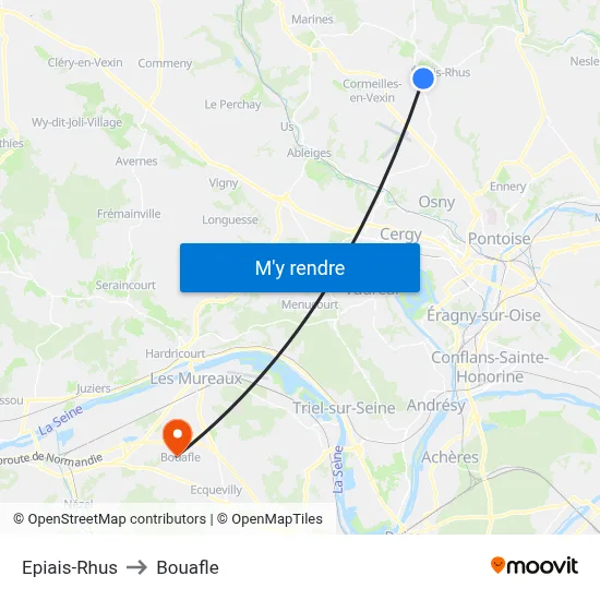 Epiais-Rhus to Bouafle map