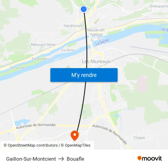 Gaillon-Sur-Montcient to Bouafle map