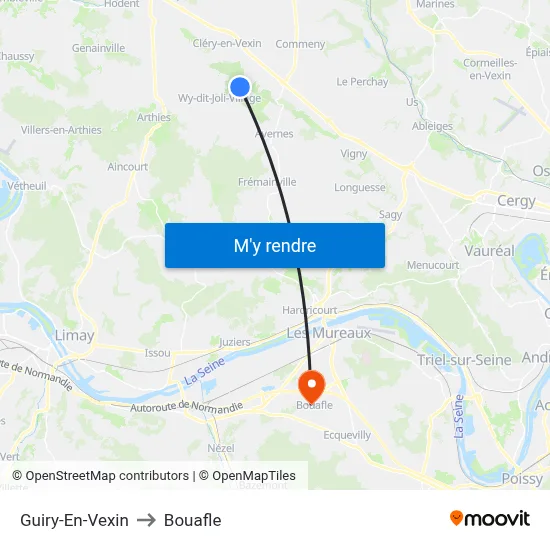 Guiry-En-Vexin to Bouafle map