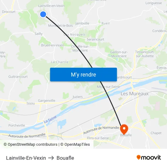 Lainville-En-Vexin to Bouafle map