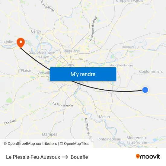 Le Plessis-Feu-Aussoux to Bouafle map