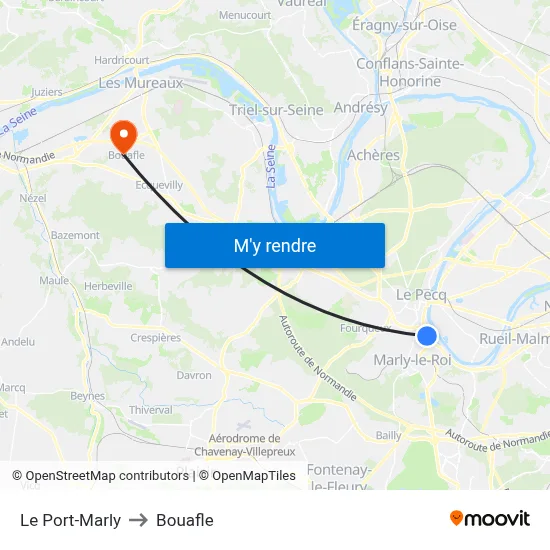 Le Port-Marly to Bouafle map