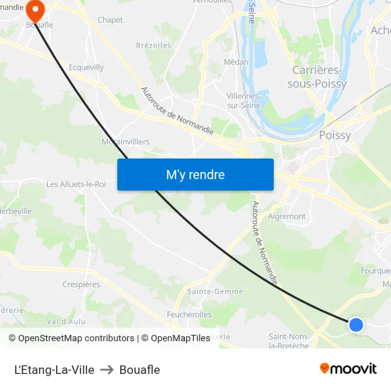 L'Etang-La-Ville to Bouafle map