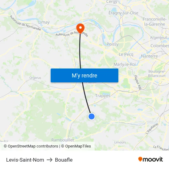 Levis-Saint-Nom to Bouafle map