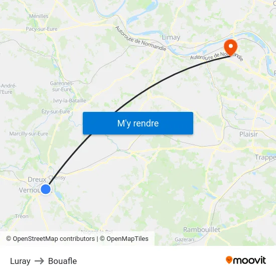 Luray to Bouafle map