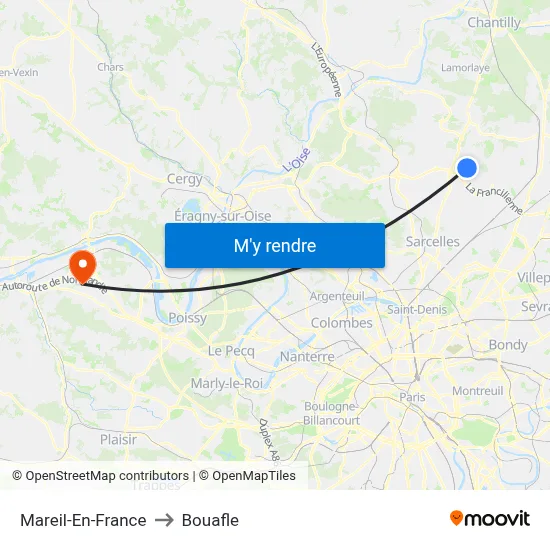Mareil-En-France to Bouafle map