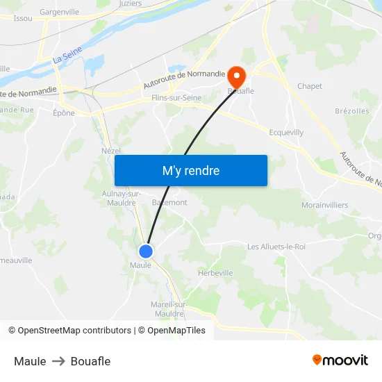 Maule to Bouafle map