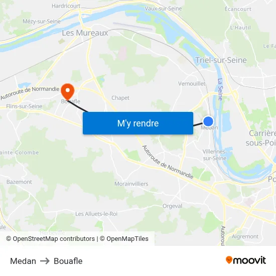Medan to Bouafle map