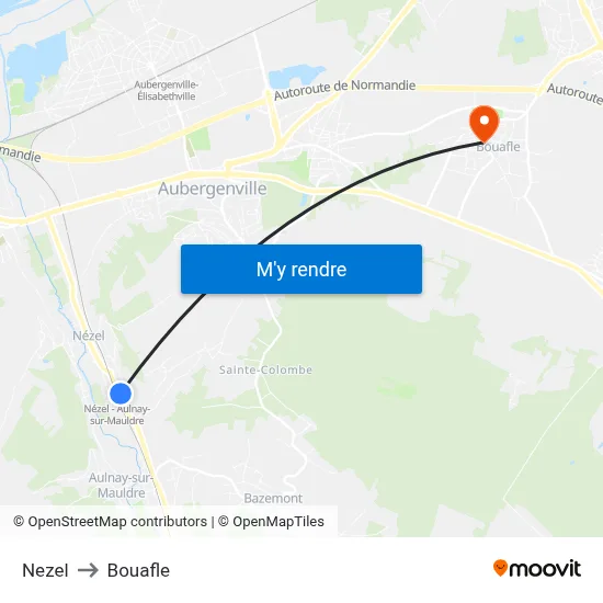 Nezel to Bouafle map