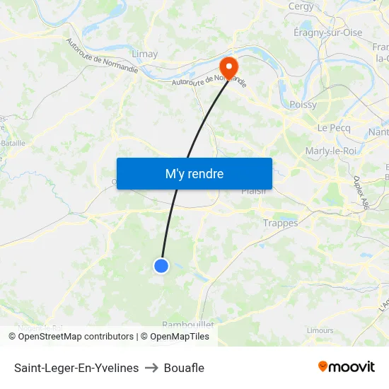 Saint-Leger-En-Yvelines to Bouafle map