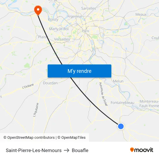Saint-Pierre-Les-Nemours to Bouafle map