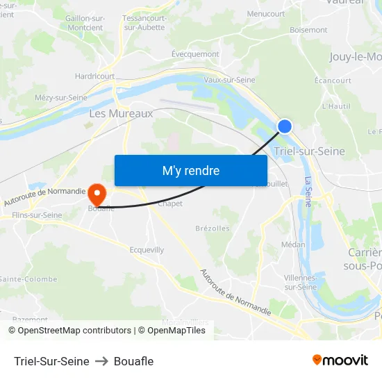 Triel-Sur-Seine to Bouafle map