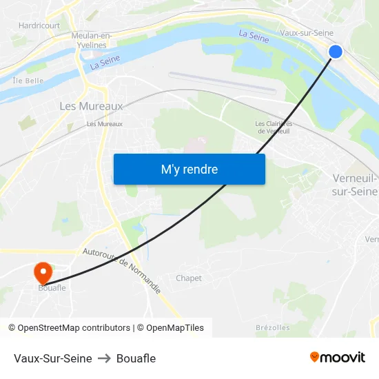 Vaux-Sur-Seine to Bouafle map