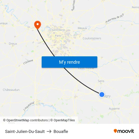Saint-Julien-Du-Sault to Bouafle map