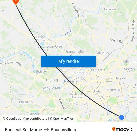 Bonneuil-Sur-Marne to Bouconvillers map