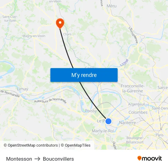 Montesson to Bouconvillers map