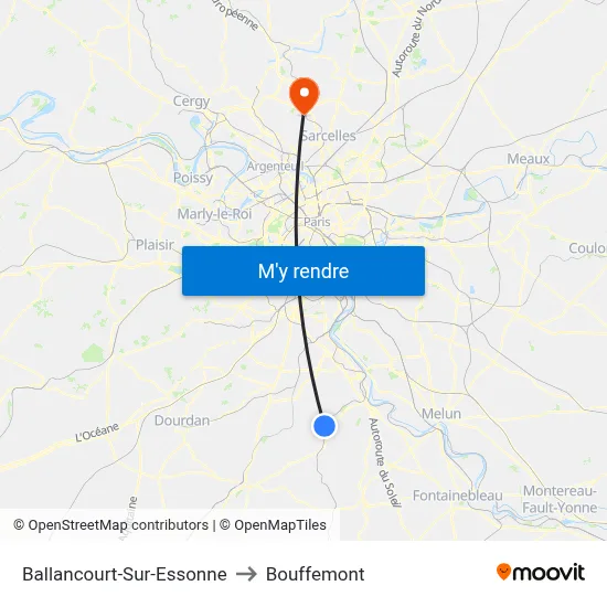 Ballancourt-Sur-Essonne to Bouffemont map