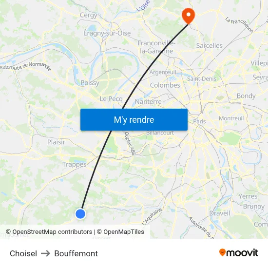 Choisel to Bouffemont map