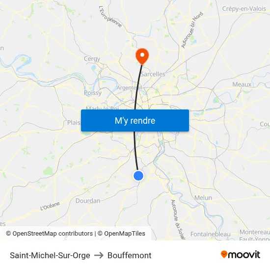 Saint-Michel-Sur-Orge to Bouffemont map