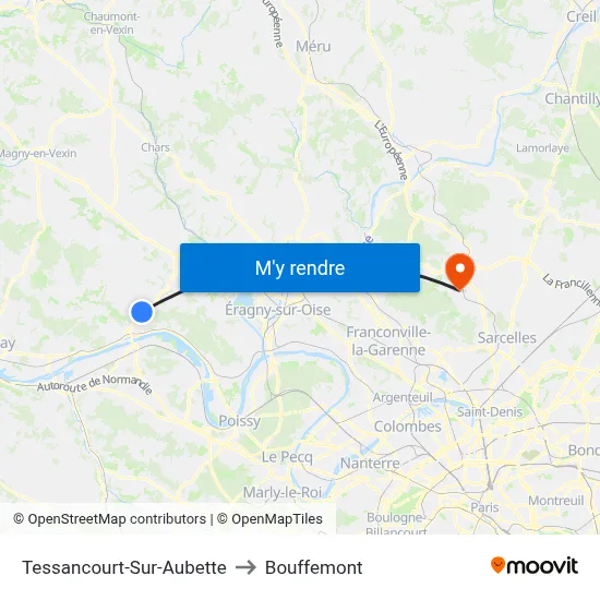 Tessancourt-Sur-Aubette to Bouffemont map