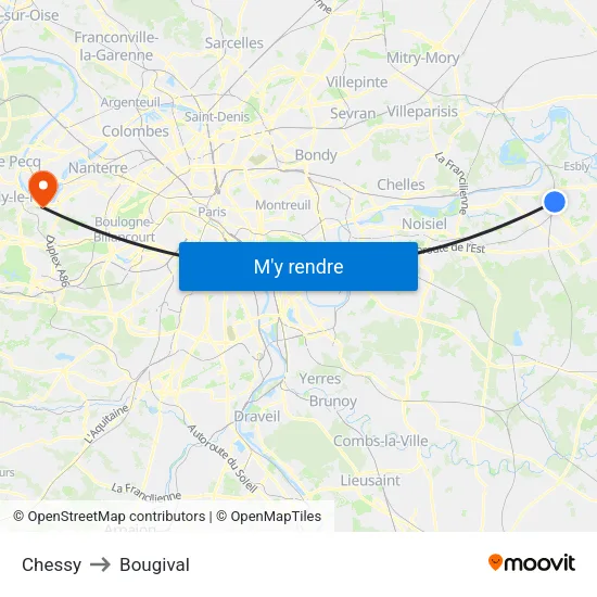 Chessy to Bougival map