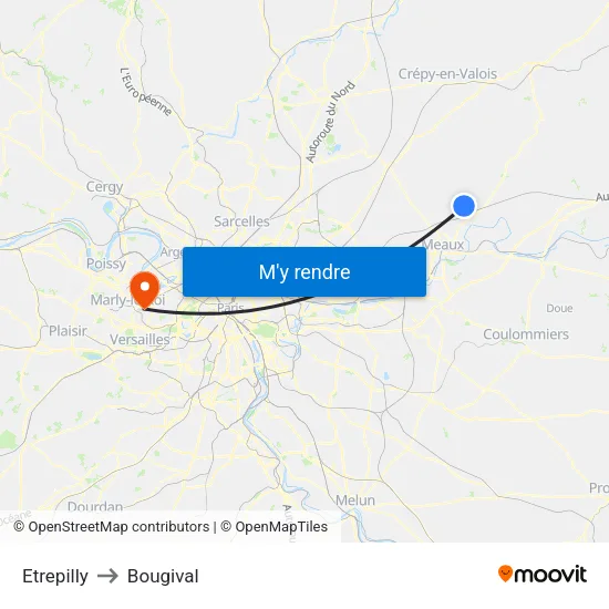 Etrepilly to Bougival map