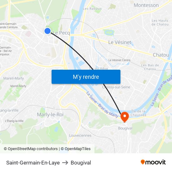 Saint-Germain-En-Laye to Bougival map