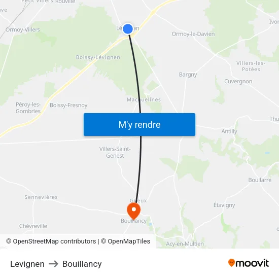 Levignen to Bouillancy map