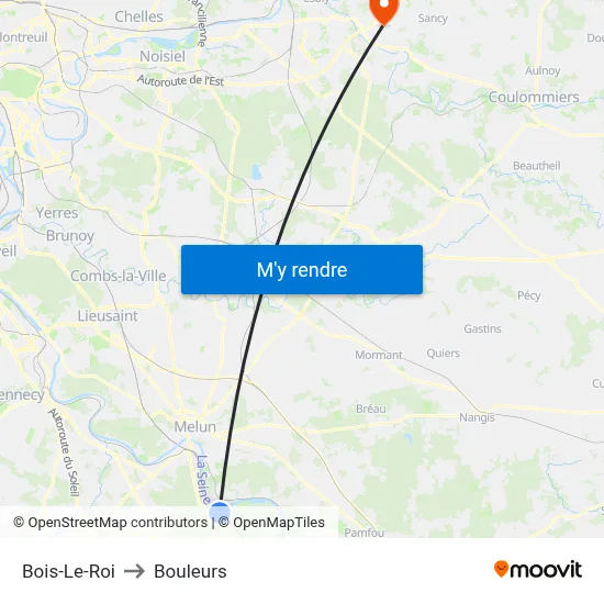 Bois-Le-Roi to Bouleurs map