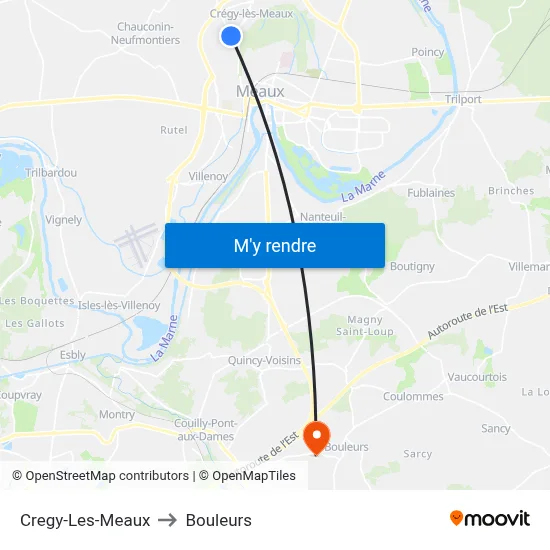 Cregy-Les-Meaux to Bouleurs map