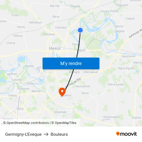Germigny-L'Eveque to Bouleurs map