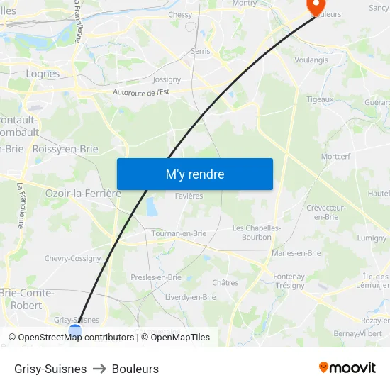 Grisy-Suisnes to Bouleurs map