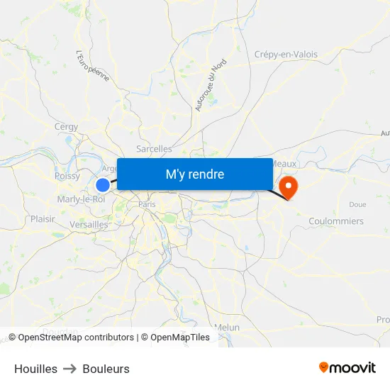 Houilles to Bouleurs map