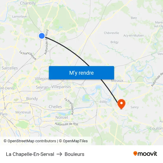 La Chapelle-En-Serval to Bouleurs map