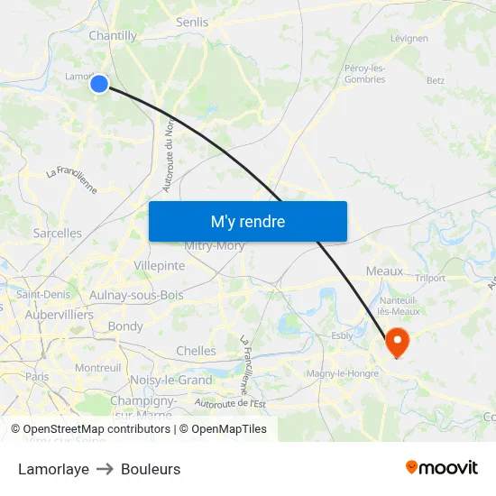 Lamorlaye to Bouleurs map