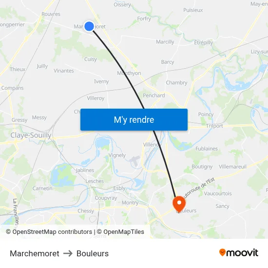 Marchemoret to Bouleurs map